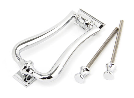 From The Anvil - Polished Chrome Slimline Art Deco Door Knocker | Sku. 90033 | Trade Door Handles.