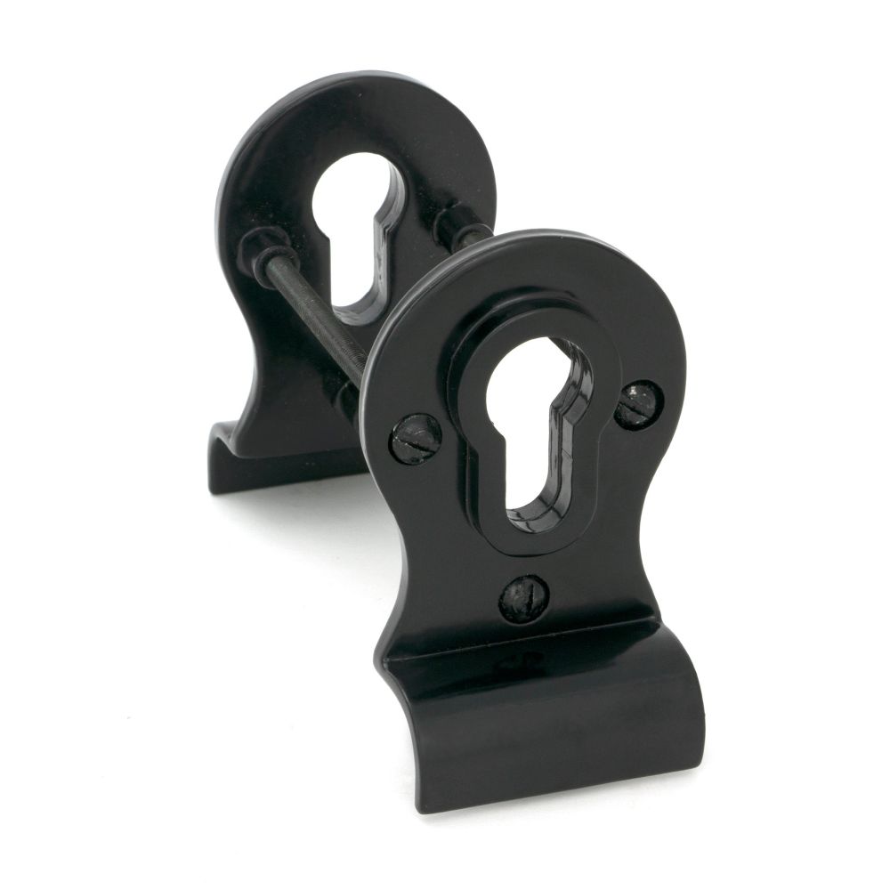 From The Anvil - Black 50mm Euro Door Pull (Back to Back fixings) | Sku. 90039 | Trade Door Handles.