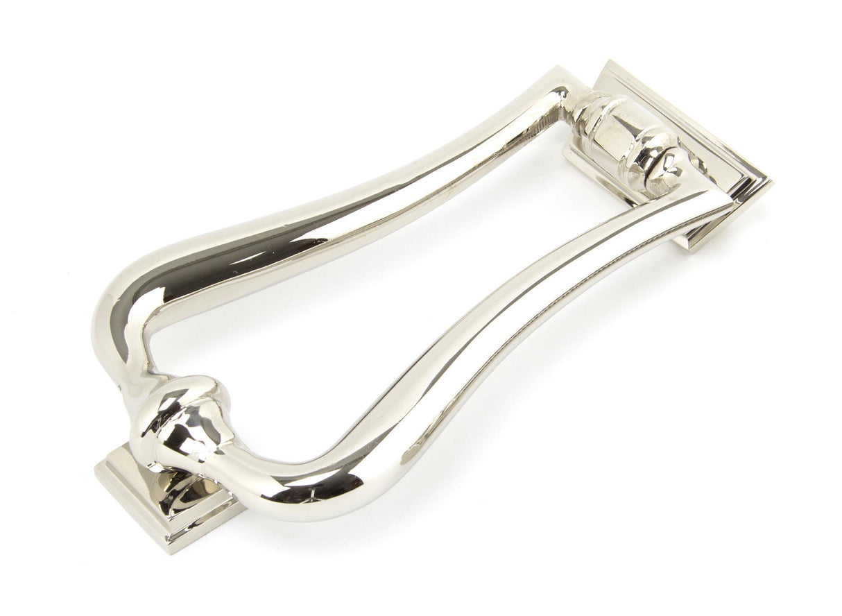 From The Anvil - Polished Nickel Slimline Art Deco Door Knocker | Sku. 90042 | Trade Door Handles.