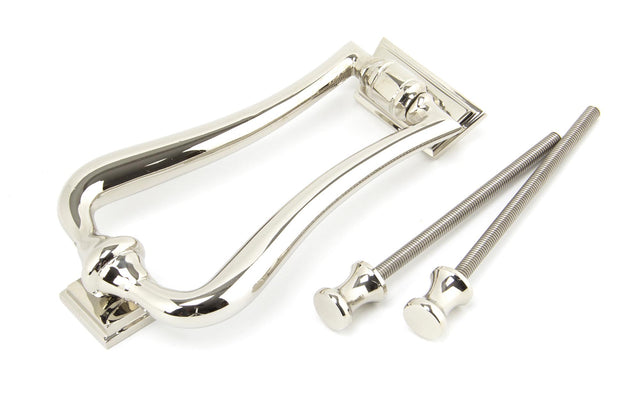 From The Anvil - Polished Nickel Slimline Art Deco Door Knocker | Sku. 90042 | Trade Door Handles.