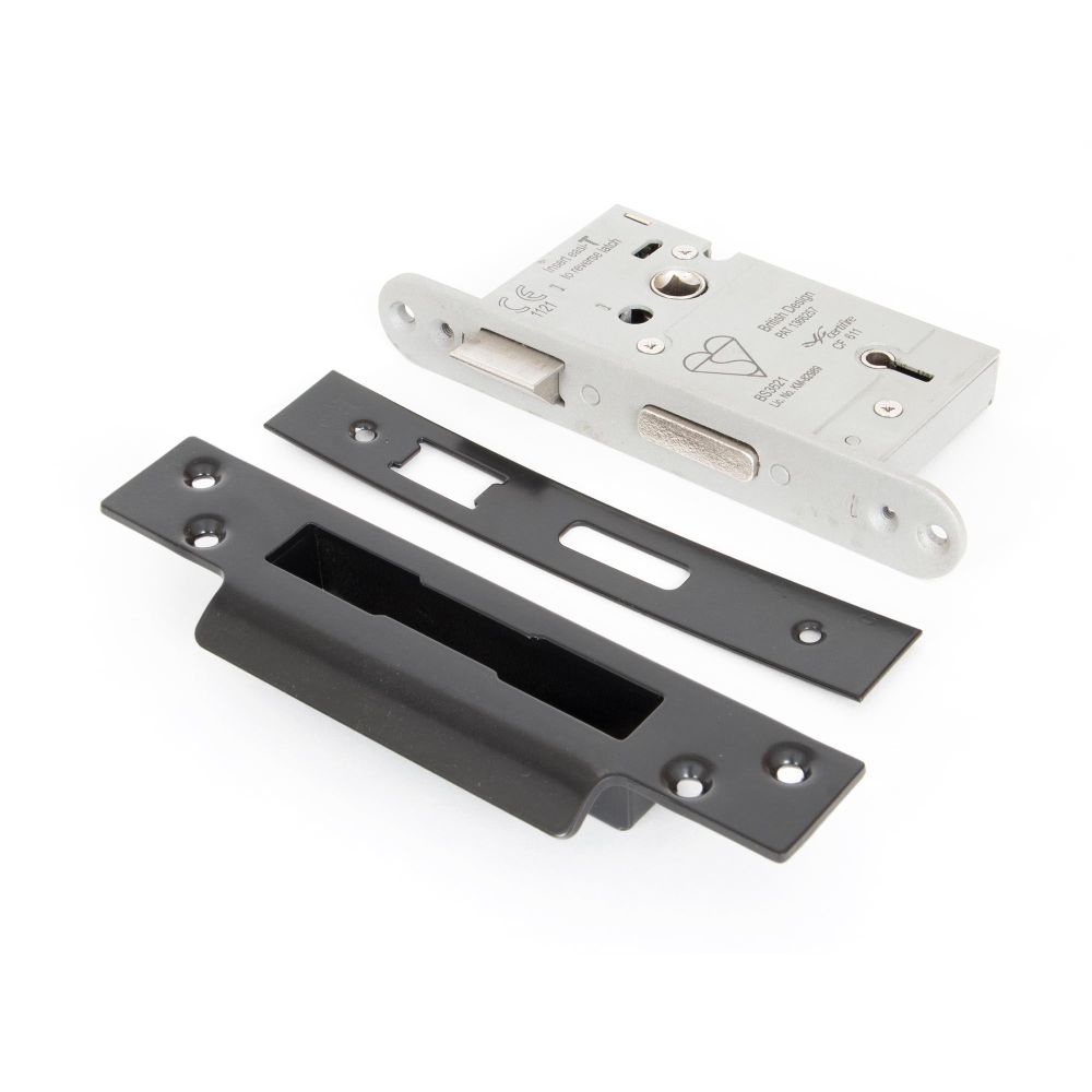 From The Anvil - Black 21/2" 5 Lever Heavy Duty BS Sash Lock | Sku. 90052 | Trade Door Handles.