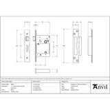 From The Anvil - Black 3" 5 Lever Heavy Duty BS Sash Lock | Sku. 90053 | Trade Door Handles.