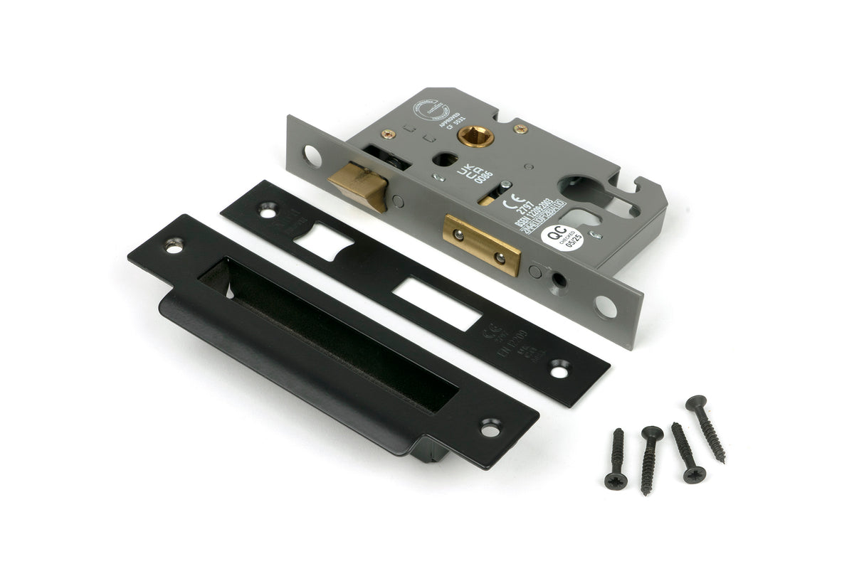 From The Anvil - Black 2.5" Euro Profile Sash Lock | Sku. 90055 | Trade Door Handles.