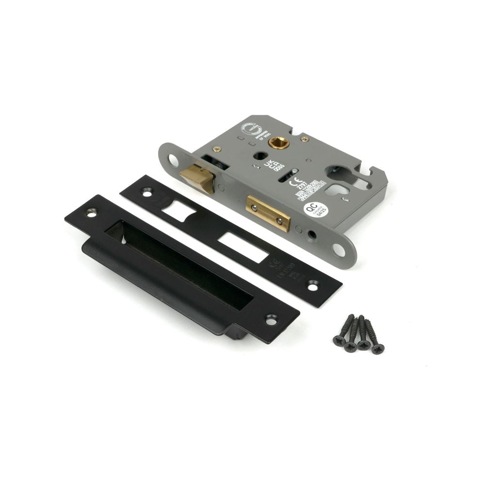 From The Anvil - Black 3" Euro Profile Sash Lock | Sku. 90056 | Trade Door Handles.