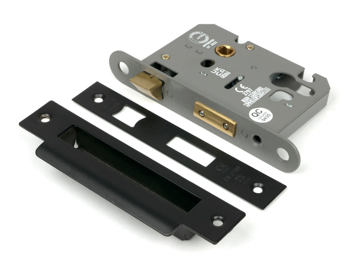 From The Anvil - Black 3" Euro Profile Sash Lock | Sku. 90056 | Trade Door Handles.