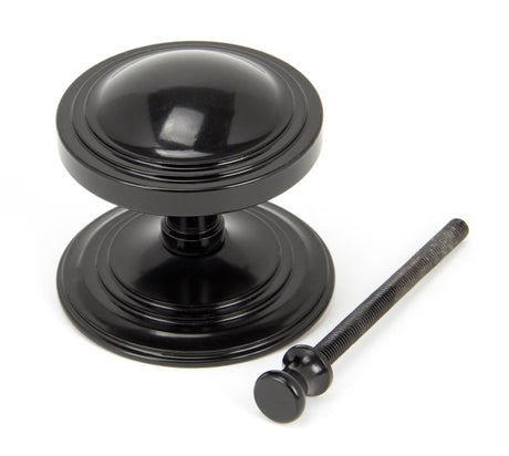 From The Anvil - Black Art Deco Centre Door Knob | Sku. 90070 | Trade Door Handles.