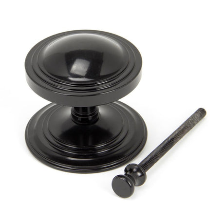 From The Anvil - Black Art Deco Centre Door Knob | Sku. 90070 | Trade Door Handles.