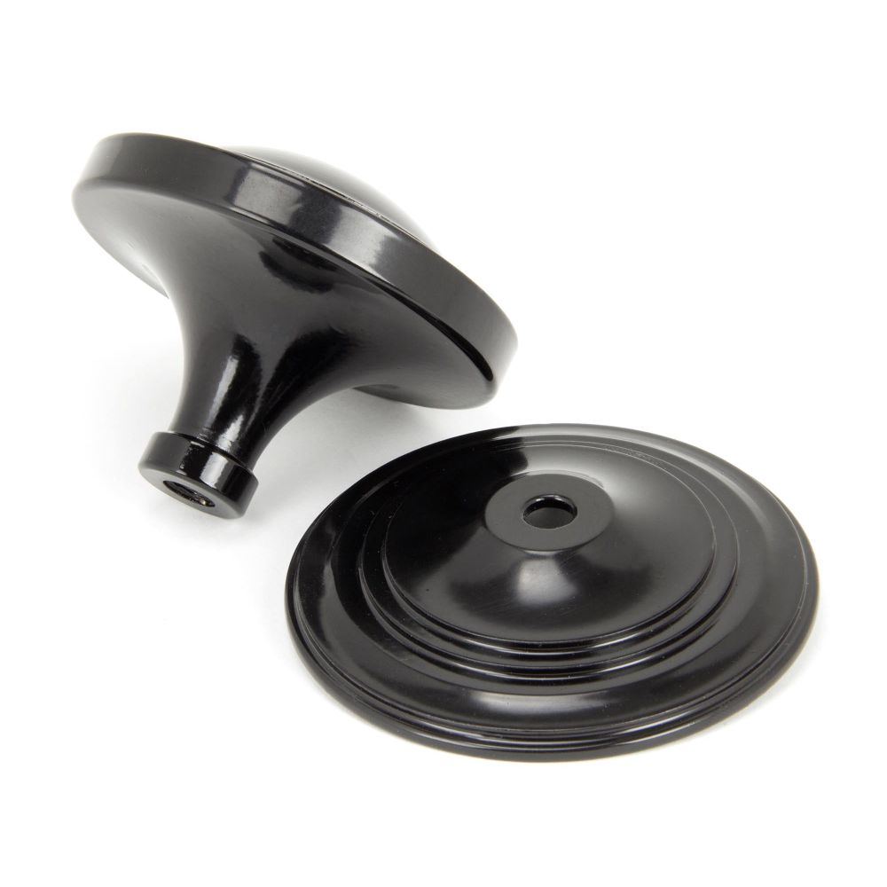 From The Anvil - Black Art Deco Centre Door Knob | Sku. 90070 | Trade Door Handles.