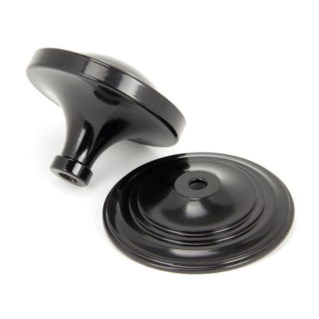 From The Anvil - Black Art Deco Centre Door Knob | Sku. 90070 | Trade Door Handles.