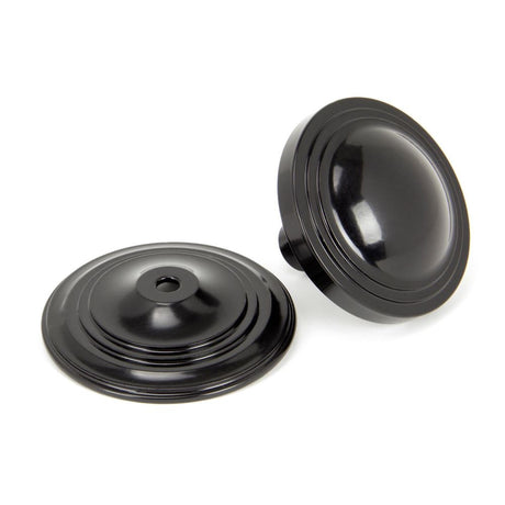 From The Anvil - Black Art Deco Centre Door Knob | Sku. 90070 | Trade Door Handles.
