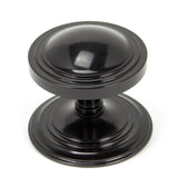From The Anvil - Black Art Deco Centre Door Knob | Sku. 90070 | Trade Door Handles.