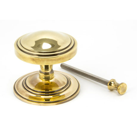 From The Anvil - Aged Brass Art Deco Centre Door Knob | Sku. 90071 | Trade Door Handles.