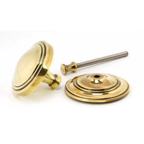 From The Anvil - Aged Brass Art Deco Centre Door Knob | Sku. 90071 | Trade Door Handles.