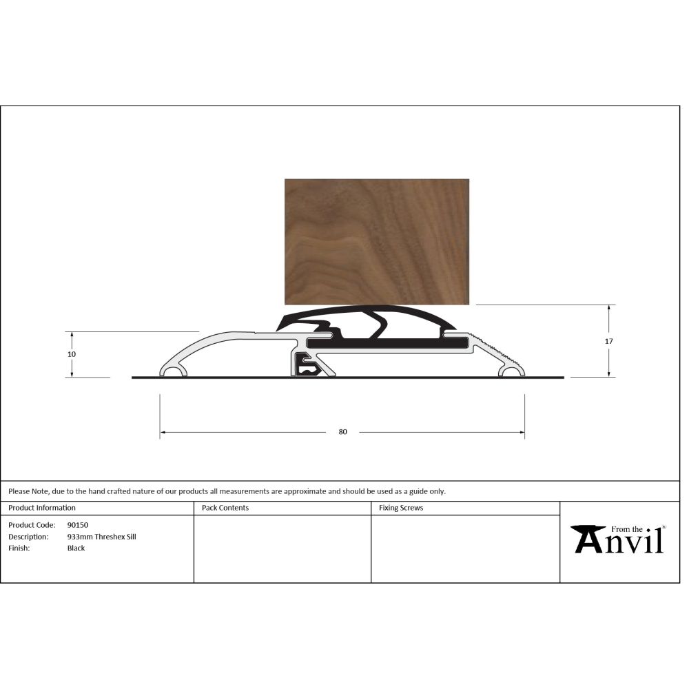 From The Anvil - Black 933mm Threshex Sill | Sku. 90150 | Trade Door Handles.