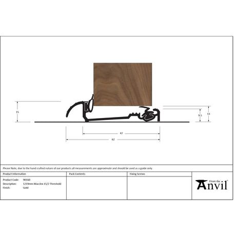 From The Anvil - Gold 1219mm Macclex 15/2 Threshold | Sku. 90160 | Trade Door Handles.