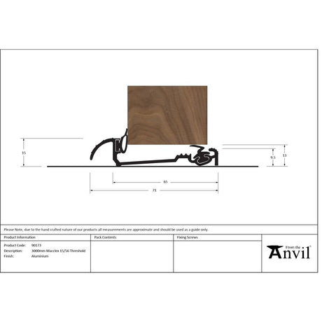From The Anvil - Aluminium 3000mm Macclex 15/56 Threshold | Sku. 90173 | Trade Door Handles.