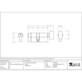 From The Anvil - Black 35/35 6pin Euro Cylinder/Thumbturn KA | Sku. 90240 | Trade Door Handles.