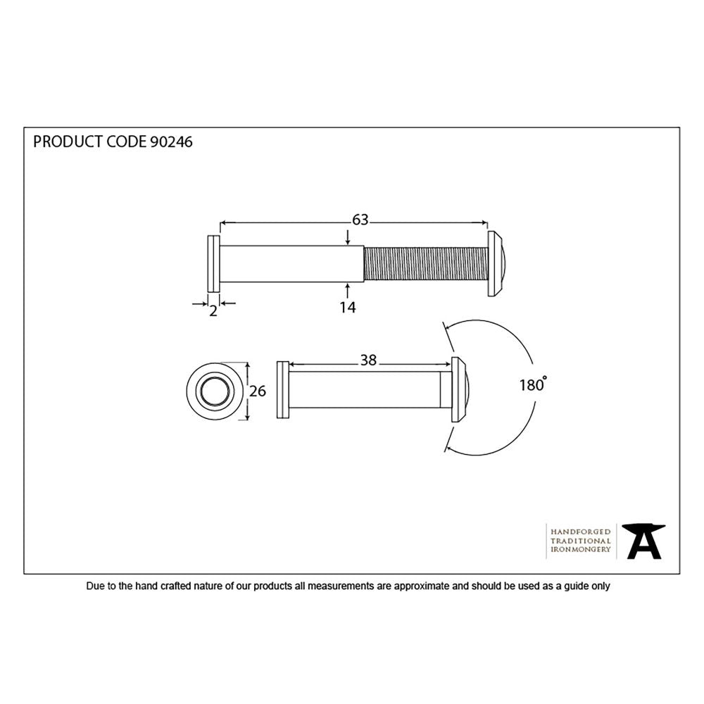 From The Anvil - Black Door Viewer 180 Degree (38-63mm Door) | Sku. 90246 | Trade Door Handles.