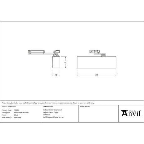 From The Anvil - Black Size 2-5 Door Closer & Cover | Sku. 90248 | Trade Door Handles.