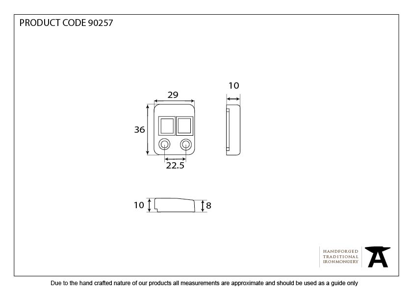 From The Anvil - BZP Excal - Raised Shoot Bolt Keep - LH | Sku. 90257 | Trade Door Handles.
