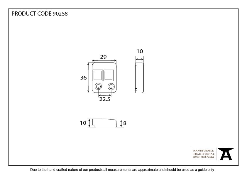 From The Anvil - BZP Excal - Raised Shoot Bolt Keep - RH | Sku. 90258 | Trade Door Handles.
