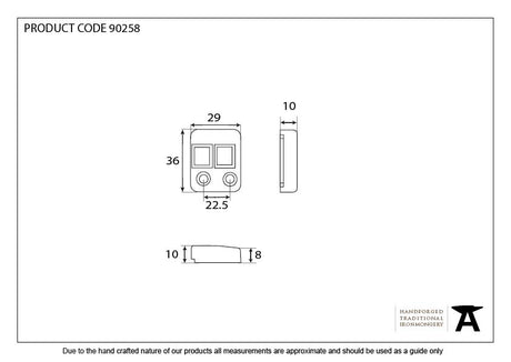 From The Anvil - BZP Excal - Raised Shoot Bolt Keep - RH | Sku. 90258 | Trade Door Handles.