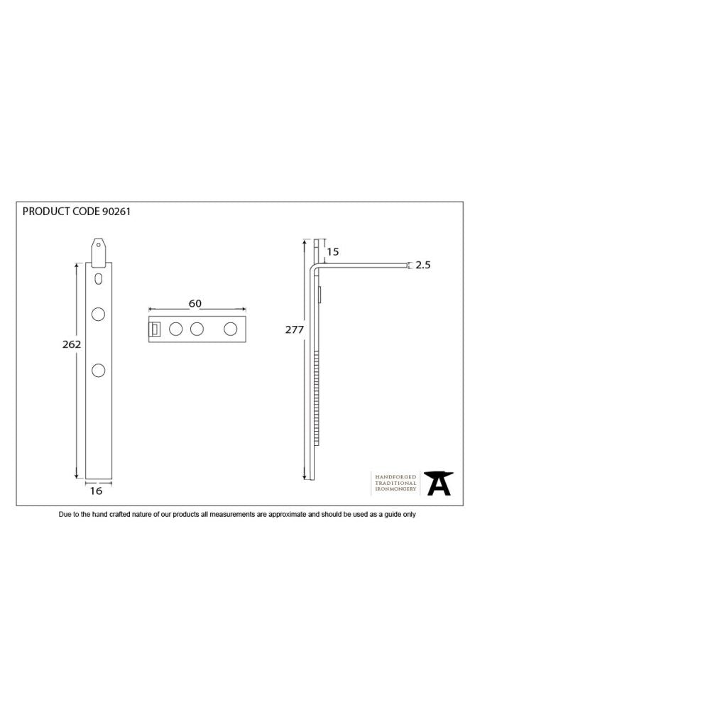 From The Anvil - BZP Excal - 490-700mm Shootbolt Extension Rod | Sku. 90261 | Trade Door Handles.