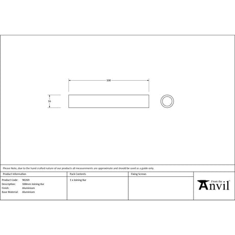From The Anvil - Aluminium 100mm Joining Bar | Sku. 90269 | Trade Door Handles.