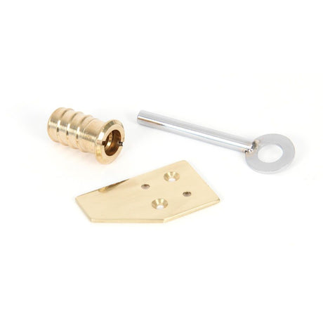 From The Anvil - Polished Brass Key-Flush Sash Stop | Sku. 90271 | Trade Door Handles.