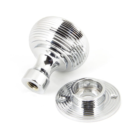 From The Anvil - Polished Chrome Heavy Beehive Mortice/Rim Knob Set | Sku. 90273 | Trade Door Handles.