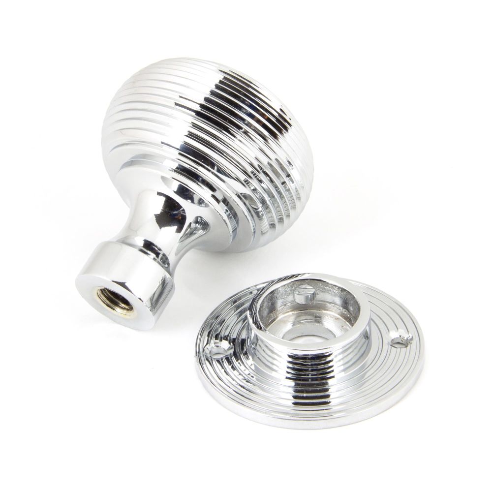 From The Anvil - Polished Chrome Heavy Beehive Mortice/Rim Knob Set | Sku. 90273 | Trade Door Handles.