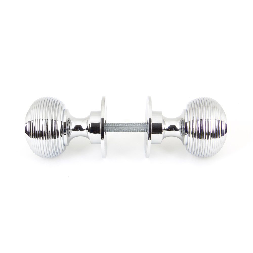 From The Anvil - Polished Chrome Heavy Beehive Mortice/Rim Knob Set | Sku. 90273 | Trade Door Handles.