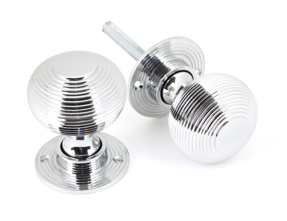 From The Anvil - Polished Chrome Heavy Beehive Mortice/Rim Knob Set | Sku. 90273 | Trade Door Handles.