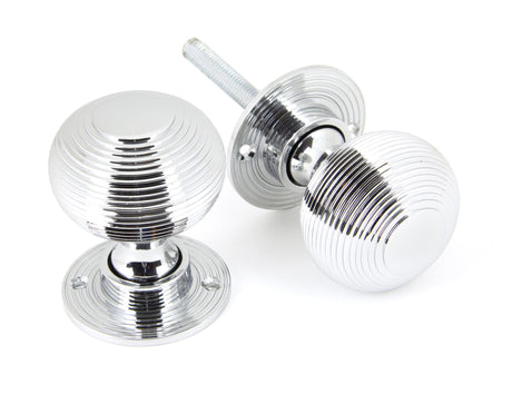 From The Anvil - Polished Chrome Heavy Beehive Mortice/Rim Knob Set | Sku. 90273 | Trade Door Handles.