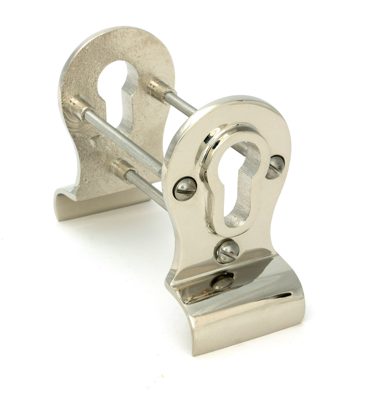 From The Anvil - Polished Nickel 50mm Euro Door Pull (Back to Back fixings) | Sku. 90282 | Trade Door Handles.