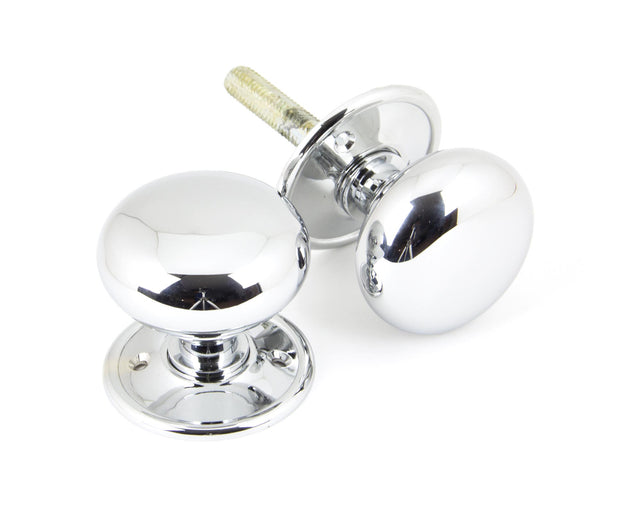 From The Anvil - Polished Chrome Mushroom Mortice/Rim Knob Set | Sku. 90291 | Trade Door Handles.
