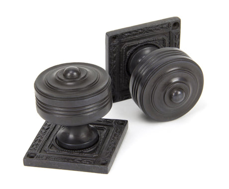 From The Anvil - Aged Bronze Tewkesbury Square Mortice Knob Set | Sku. 90293 | Trade Door Handles.