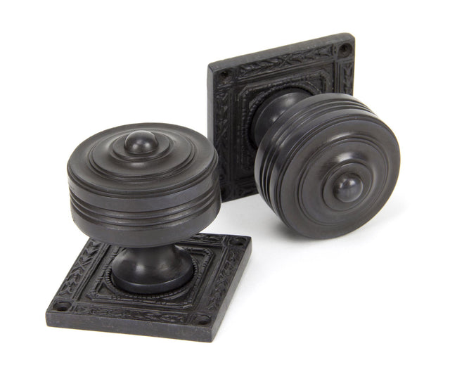 From The Anvil - Aged Bronze Tewkesbury Square Mortice Knob Set | Sku. 90293 | Trade Door Handles.