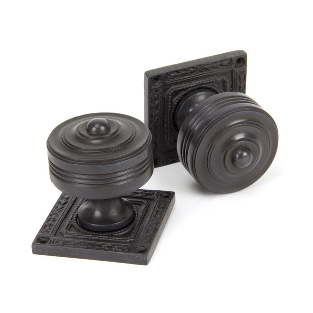 From The Anvil - Aged Bronze Tewkesbury Square Mortice Knob Set | Sku. 90293 | Trade Door Handles.