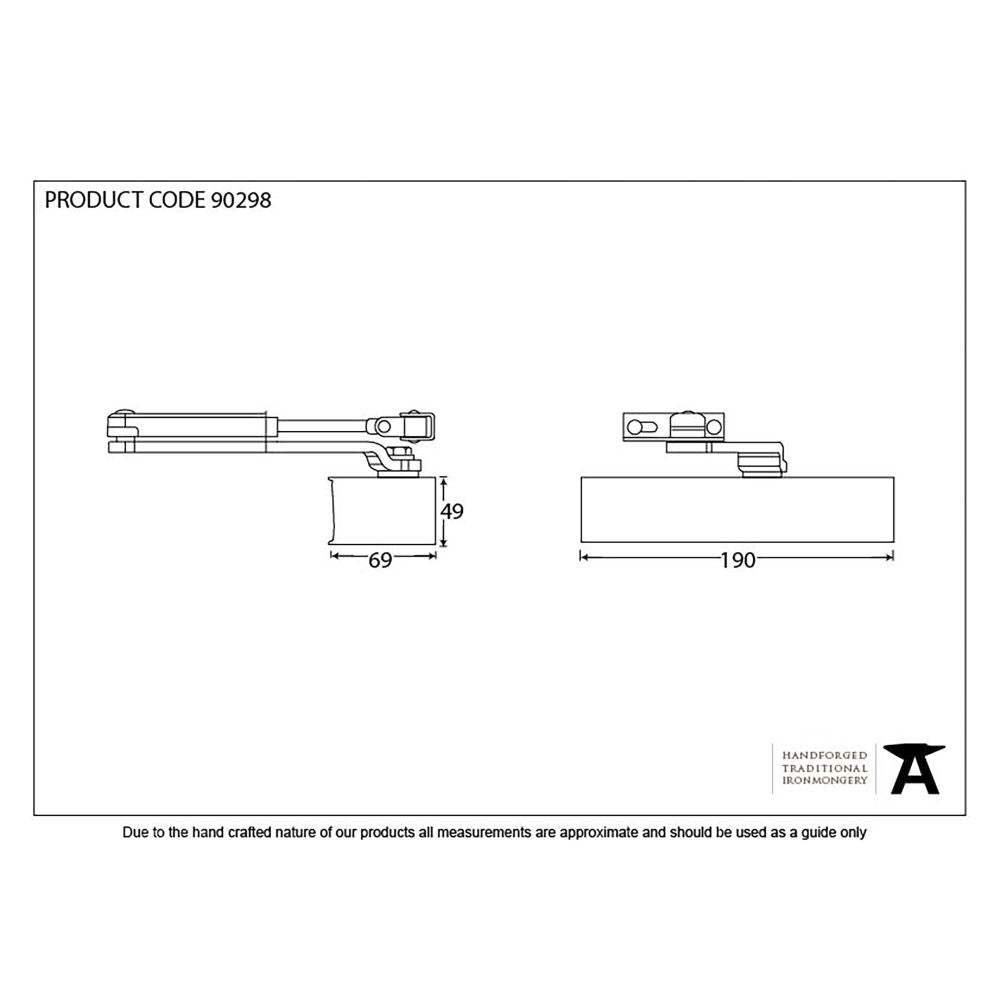 From The Anvil - Black Size 3 Door Closer & Cover | Sku. 90298 | Trade Door Handles.