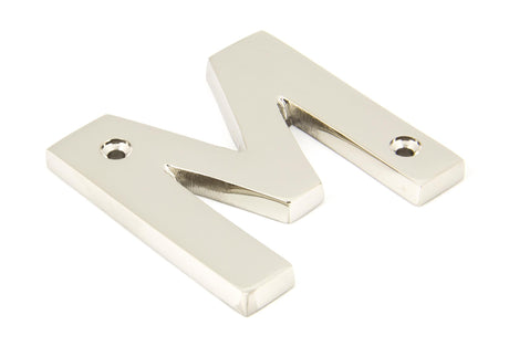 From The Anvil - Polished Nickel Letter M | Sku. 90303M | Trade Door Handles.