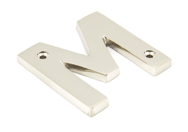 From The Anvil - Polished Nickel Letter M | Sku. 90303M | Trade Door Handles.