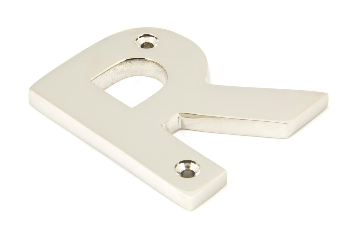 From The Anvil - Polished Nickel Letter R | Sku. 90303R | Trade Door Handles.