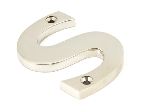 From The Anvil - Polished Nickel Letter S | Sku. 90303S | Trade Door Handles.