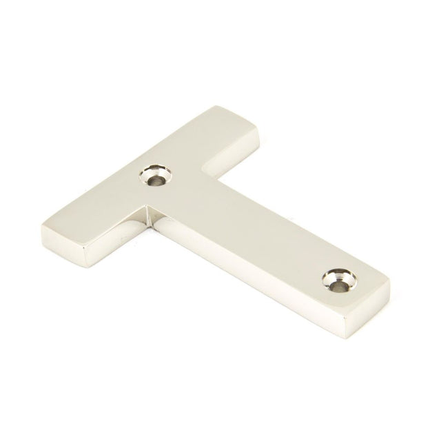 From The Anvil - Polished Nickel Letter T | Sku. 90303T | Trade Door Handles.