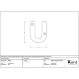 From The Anvil - Polished Nickel Letter U | Sku. 90303U | Trade Door Handles.