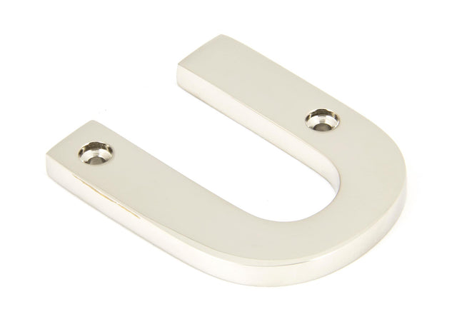 From The Anvil - Polished Nickel Letter U | Sku. 90303U | Trade Door Handles.