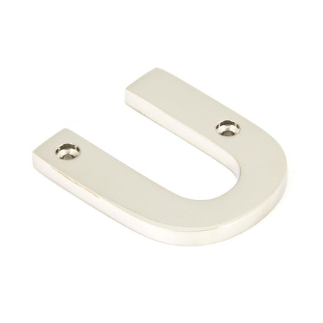 From The Anvil - Polished Nickel Letter U | Sku. 90303U | Trade Door Handles.