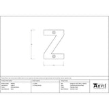 From The Anvil - Polished Nickel Letter Z | Sku. 90303Z | Trade Door Handles.