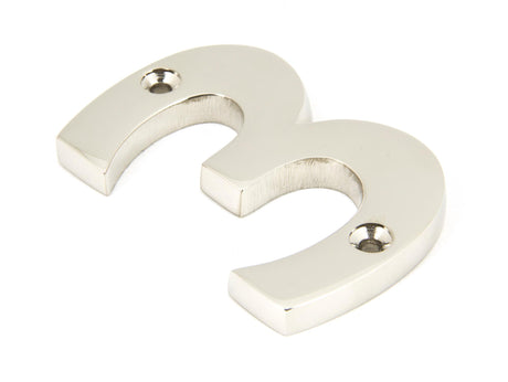 From The Anvil - Polished Nickel Numeral 3 | Sku. 90313 | Trade Door Handles.